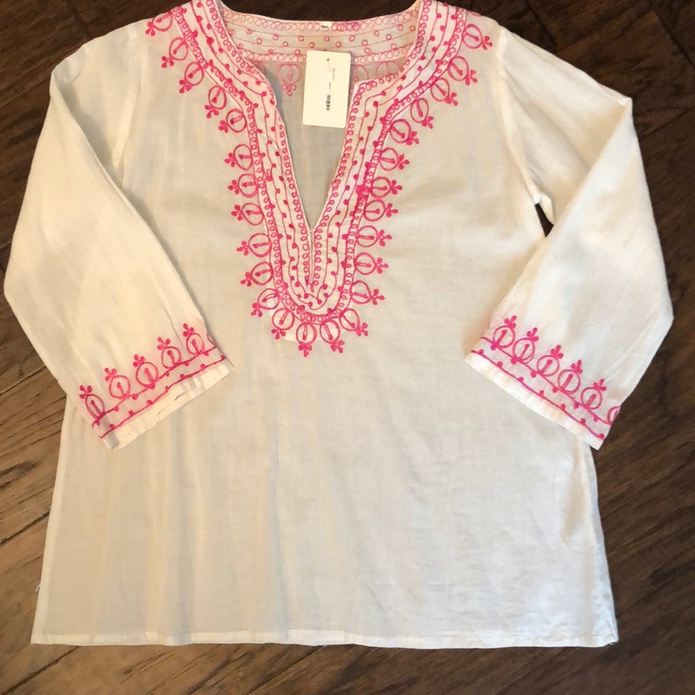 NWT hot pink and white blouse!